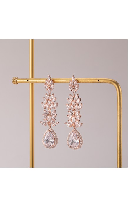 Ladies' Elegant Alloy With Irregular Cubic Zirconia Earrings