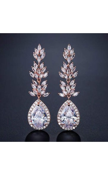 Ladies' Elegant Alloy With Irregular Cubic Zirconia Earrings