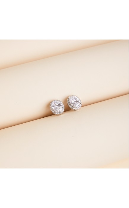 Ladies' Classic Alloy With Irregular Cubic Zirconia Earrings