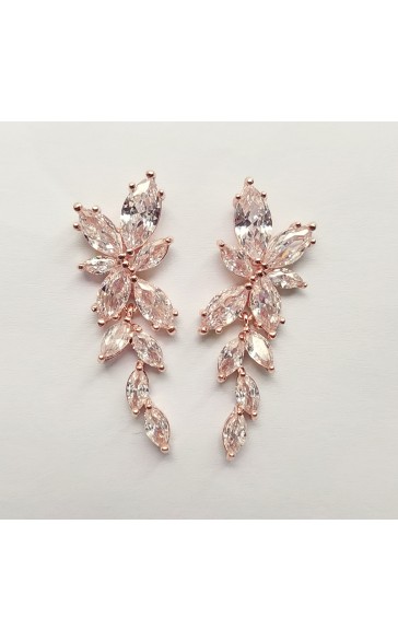 Ladies' Elegant Alloy With Irregular Cubic Zirconia Earrings For Bride/For Bridesmaid/For Mother