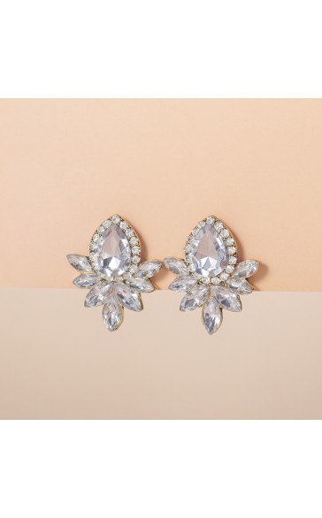 Ladies' Elegant Alloy With Irregular Rhinestone Earrings