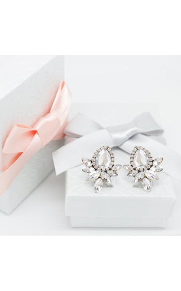 Ladies' Elegant Alloy With Irregular Rhinestone Earrings