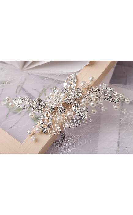 Combs & Barrettes/Headpiece Beautiful Ladies/Kids With Rhinestone/Venetian Pearl (Sold in single piece)