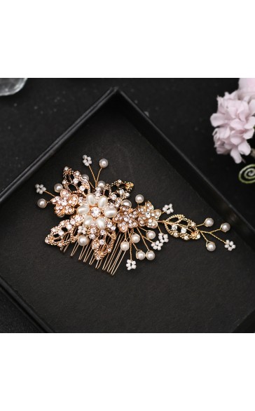 Combs & Barrettes/Headpiece Beautiful Ladies/Kids With Rhinestone/Venetian Pearl (Sold in single piece)