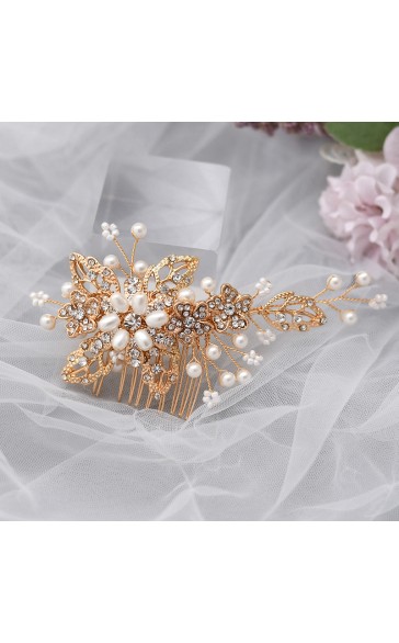 Combs & Barrettes/Headpiece Beautiful Ladies/Kids With Rhinestone/Venetian Pearl (Sold in single piece)