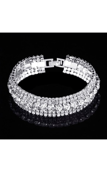 Ladies' Elegant Alloy With Irregular Rhinestone Bracelets