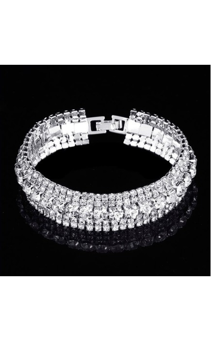 Ladies' Elegant Alloy With Irregular Rhinestone Bracelets