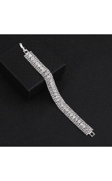 Ladies' Elegant Alloy With Irregular Rhinestone Bracelets