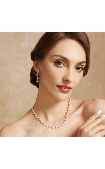 Ladies' Stylish Alloy With Irregular Cubic Zirconia Jewelry Sets