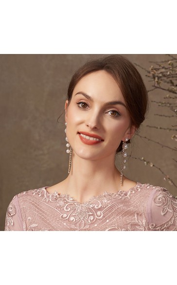 Ladies' Beautiful Alloy With Round Pearl Nrop Earrings Earrings