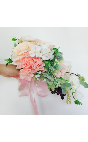 Classic Cascade Silk Flower Bridal Bouquets (Sold in a single piece) - Bridal Bouquets