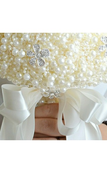 Classic Round Rhinestone/Imitation Pearl Bridal Bouquets (Sold in a single piece) - Bridal Bouquets