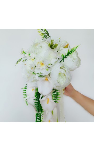 Classic Cascade Foam Bridal Bouquets (Sold in a single piece) - Bridal Bouquets