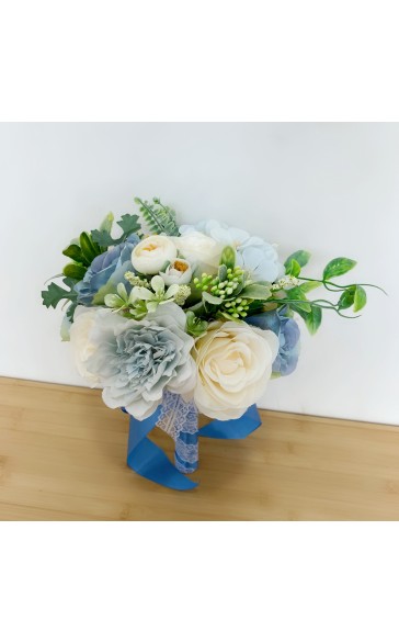 Classic Round Silk Flower Bridal Bouquets (Sold in a single piece) - Bridal Bouquets