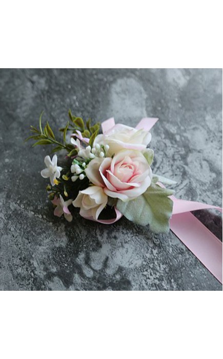 Girly Free-Form Silk Flower Wrist Corsage (Sold in a single piece) - Wrist Corsage