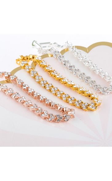 Ladies' Elegant Alloy With Irregular Rhinestone Bracelets