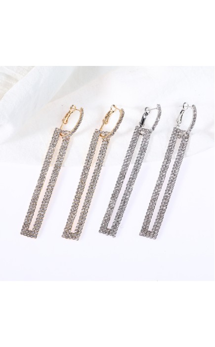 Ladies' Elegant Alloy With Irregular Rhinestone Earrings