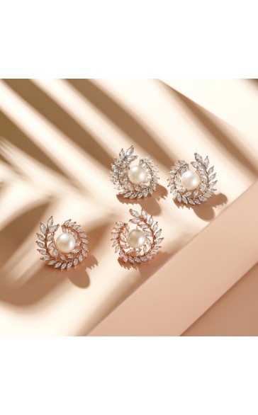 Unique Alloy With Irregular Cubic Zirconia Earrings