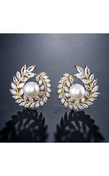 Unique Alloy With Irregular Cubic Zirconia Earrings