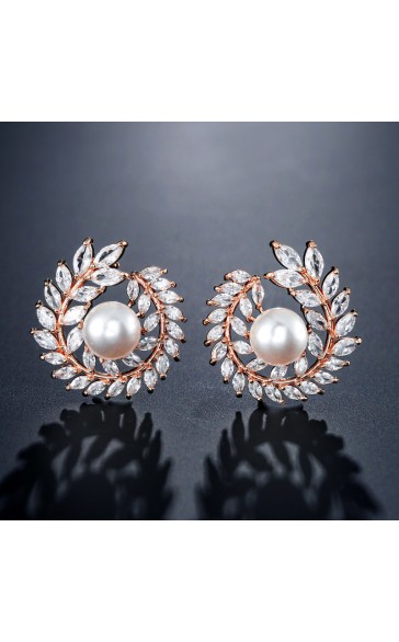 Unique Alloy With Irregular Cubic Zirconia Earrings