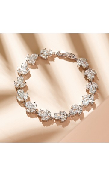 Beautiful Alloy With Irregular Cubic Zirconia Bracelets