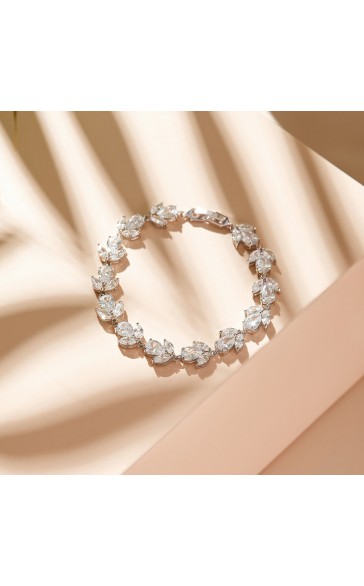 Beautiful Alloy With Irregular Cubic Zirconia Bracelets