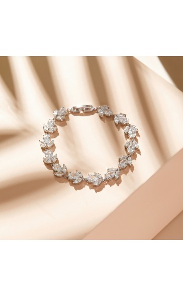 Beautiful Alloy With Irregular Cubic Zirconia Bracelets