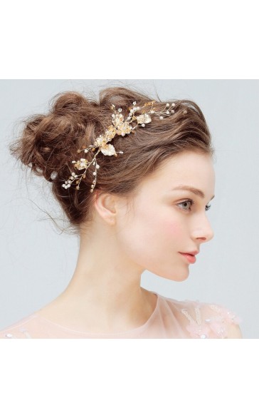 Combs & Barrettes/Headpiece Beautiful With Pearl/Crystal