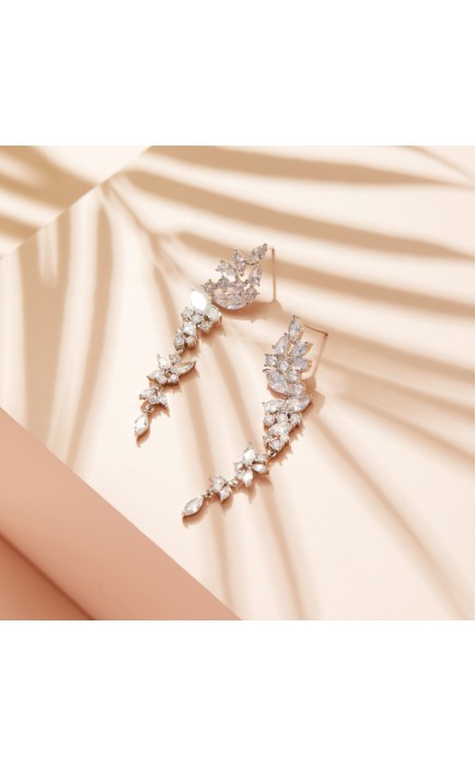 Ladies' Shining Alloy With Irregular Cubic Zirconia Earrings