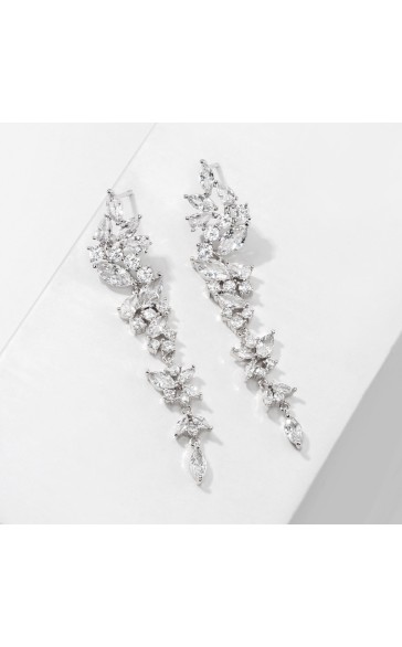 Ladies' Shining Alloy With Irregular Cubic Zirconia Earrings