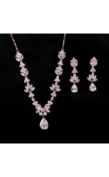 Ladies' Beautiful Alloy With Irregular Rhinestone Jewelry Sets