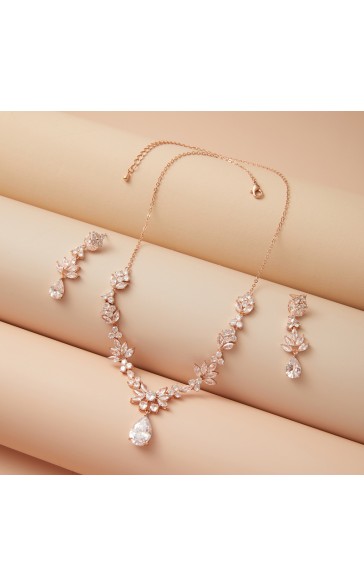 Ladies' Beautiful Alloy With Irregular Rhinestone Jewelry Sets