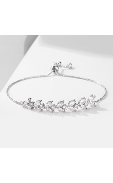 Ladies' Beautiful Alloy With Irregular Cubic Zirconia Bracelets