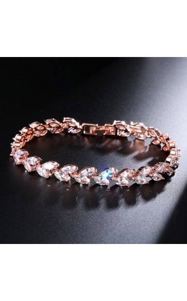 Ladies' Beautiful Alloy With Irregular Cubic Zirconia Bracelets