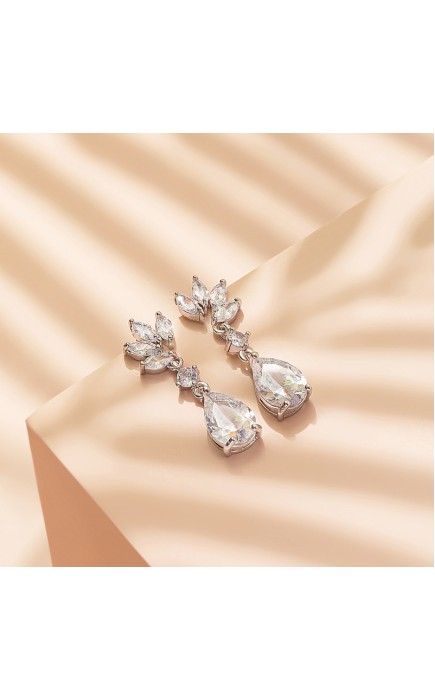 Ladies' Beautiful Alloy With Irregular Cubic Zirconia Earrings