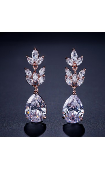 Ladies' Beautiful Alloy With Irregular Cubic Zirconia Earrings