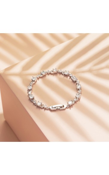 Ladies' Beautiful Alloy With Irregular Cubic Zirconia Bracelets