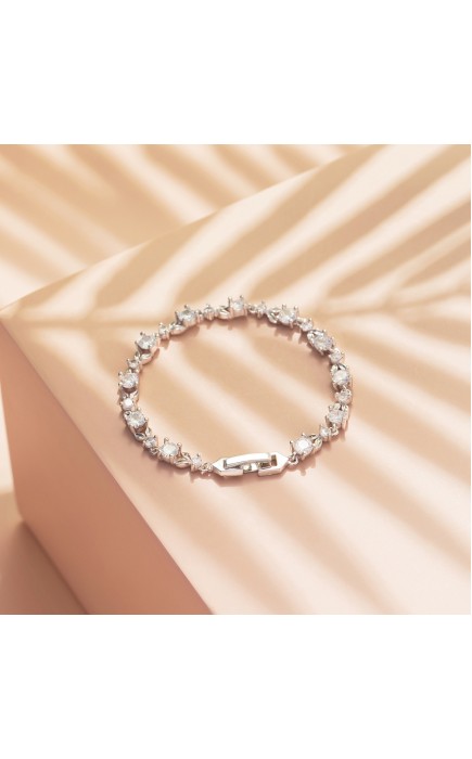 Ladies' Beautiful Alloy With Irregular Cubic Zirconia Bracelets