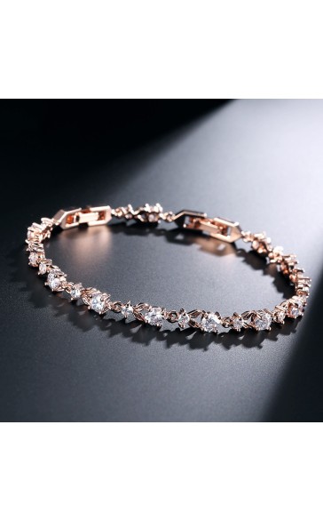 Ladies' Beautiful Alloy With Irregular Cubic Zirconia Bracelets