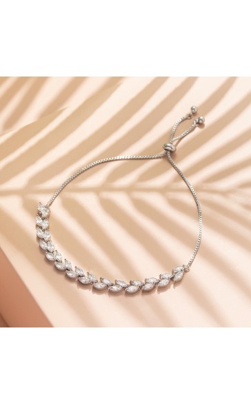 Ladies' Classic Alloy With Irregular Cubic Zirconia Bracelets