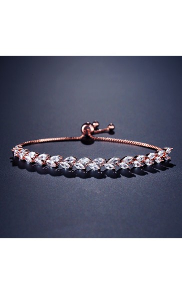 Ladies' Classic Alloy With Irregular Cubic Zirconia Bracelets