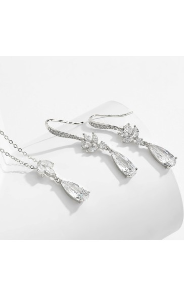 Ladies' Elegant Alloy With Irregular Cubic Zirconia Jewelry Sets