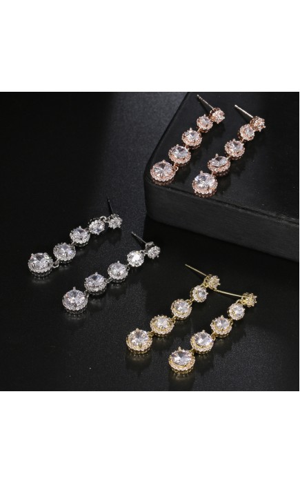 Ladies' Beautiful Alloy With Irregular Cubic Zirconia Earrings