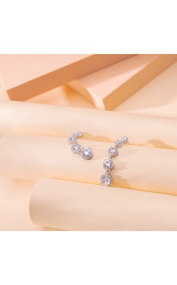 Ladies' Beautiful Alloy With Irregular Cubic Zirconia Earrings