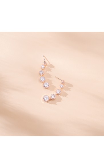 Ladies' Beautiful Alloy With Irregular Cubic Zirconia Earrings