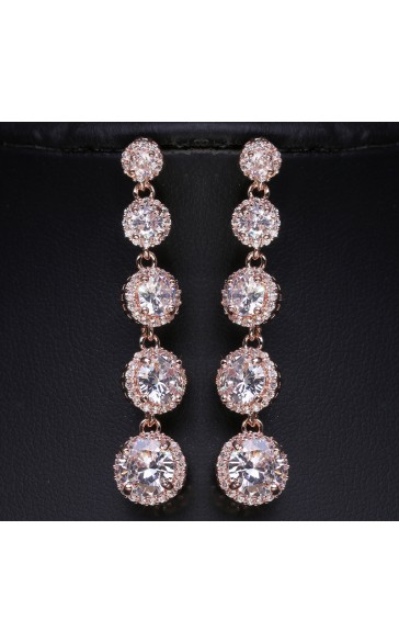 Ladies' Beautiful Alloy With Irregular Cubic Zirconia Earrings