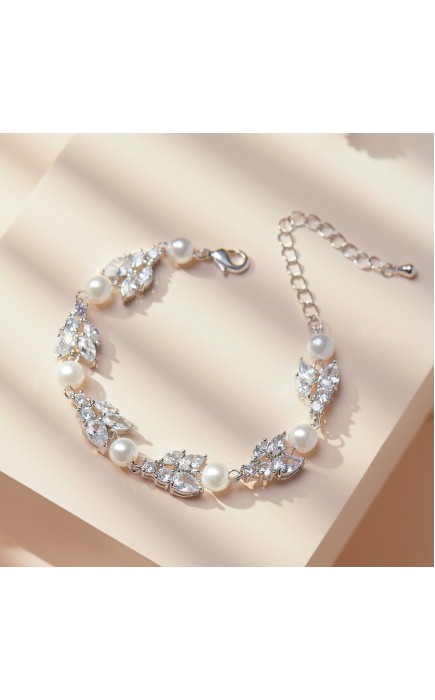 Ladies' Pretty Alloy With Irregular Cubic Zirconia Bracelets