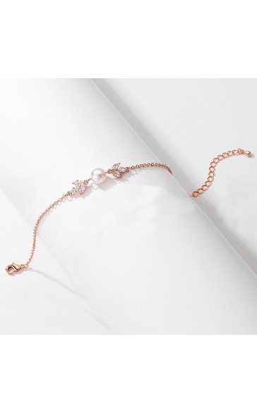 Ladies' Elegant Alloy With Irregular Cubic Zirconia Bracelets