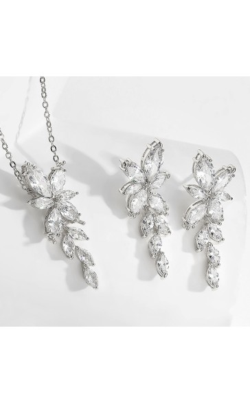 Ladies' Elegant Alloy With Irregular Cubic Zirconia Jewelry Sets