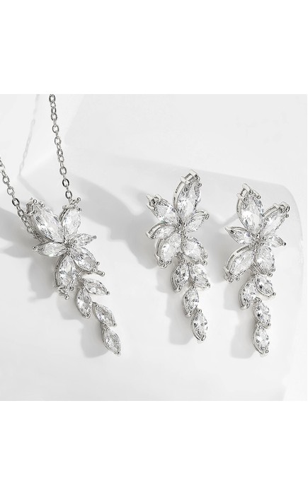 Ladies' Elegant Alloy With Irregular Cubic Zirconia Jewelry Sets